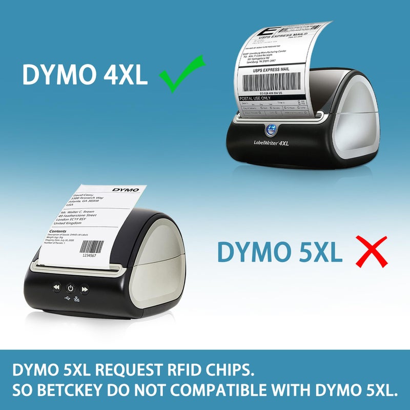 BETCKEY - Compatible DYMO 1744907 (4" x 6") Shipping Labels, Perforated, Compatible with DYMO Labelwriter 4XL Rollo & Zebra Desktop Printers, NOT Fit 5XL [1 Roll/220 Labels] - Image 2